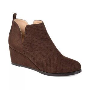 Journee Collection Womens Mylee Pull On Wedge Booties Brown Size 5.5M NIB